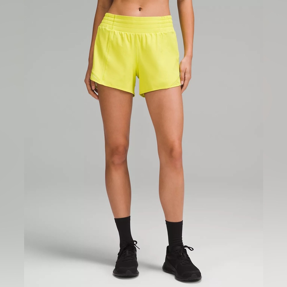 Lululemon Yellow Hotty Hot High-Rise Shorts